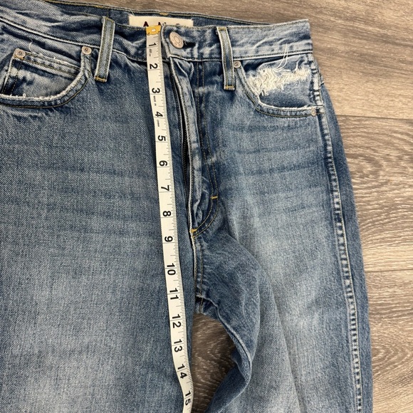 AMO Sophie High-Rise Crop Jeans Runaway Destroy Wash Distressed Size 26 - Picture 14 of 16